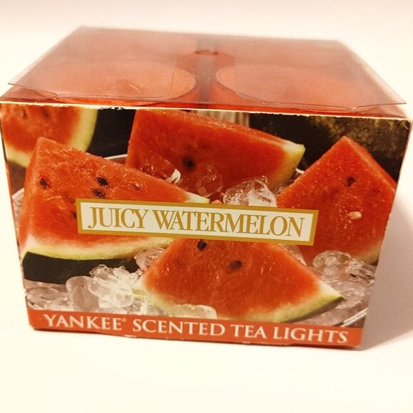 YANKEE CANDLE Tea Lights Box of 12 JUICY WATERMELON BNIP - Picture 1 of 6